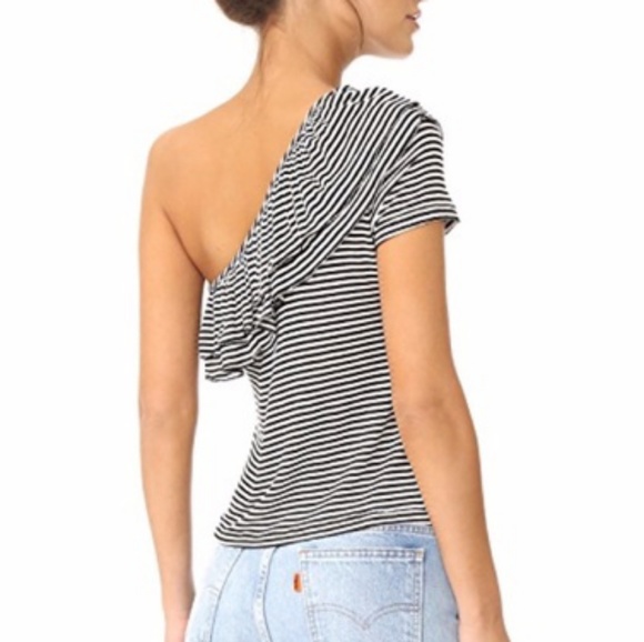 SPLENDID One Shoulder Striped Ruffle Top - Picture 2 of 8